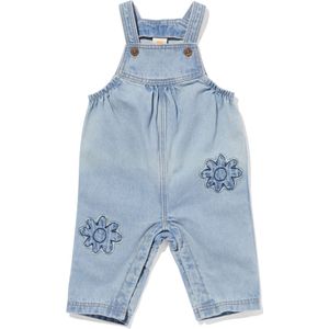 HEMA Baby Tuinbroek Bloem Lichtblauw (lichtblauw)