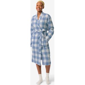 HEMA Damesbadjas Flanel Middenblauw (middenblauw)