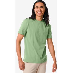 HEMA Heren T-shirt Regular Fit O-hals Groen (groen)