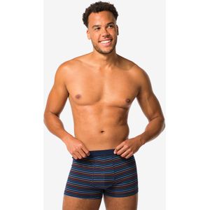 HEMA Korte Herenboxers Katoen Stretch Strepen - 3 Stuks Donkerblauw (donkerblauw)