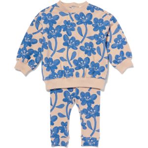 HEMA Baby Kledingset Sweater En Legging Bloemen Zand (zand)