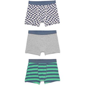 HEMA Kinderboxers Katoen/stretch - 3 Stuks Groen (groen)