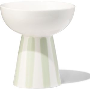 HEMA Schaaltje Op Voet Ø11x11.6 Tafelgenoten New Bone Wit Met Lichtgroen (lichtgroen)