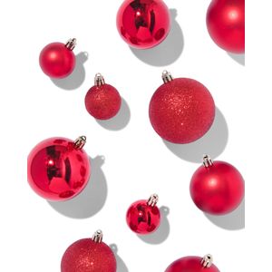 HEMA Kerstballen Gerecycled Plastic Rood- 44 Stuks (rood)