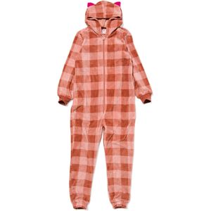 HEMA Kinder Onesie Met Ruiten Roze (roze)