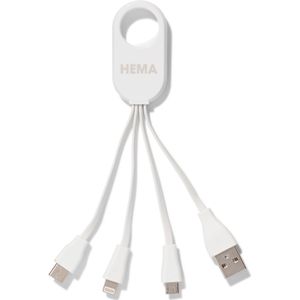 HEMA 4-in-1 USB Laadkabel, USB-C, Micro USB & 8 Pin