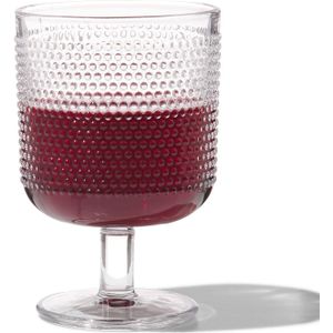 HEMA Wijnglas Bergen Bolletjes Reliëf 250ml (transparant)