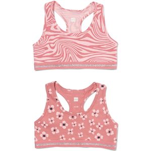 HEMA Kinder Croptops Stretch Katoen - 2 Stuks Oudroze (oudroze)