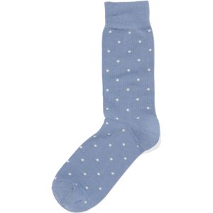 HEMA Heren Sokken Met Katoen Stippen Blauw (blauw)