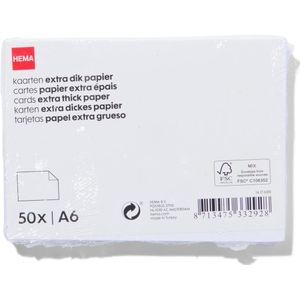 HEMA Correspondentiekaarten A6 - 50 Stuks (wit)