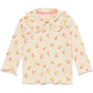 HEMA Baby T-shirt Rib Bloemen Ecru (ecru)