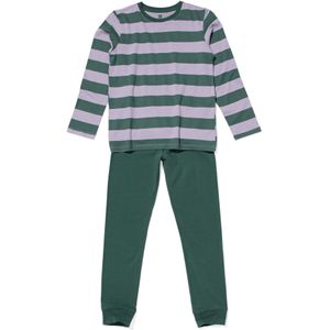 HEMA Kinder Pyjama Strepen Groen (groen)