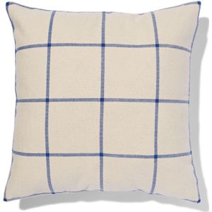 HEMA Kussenhoes 50x50 Ruit Naturel-blauw (naturel)