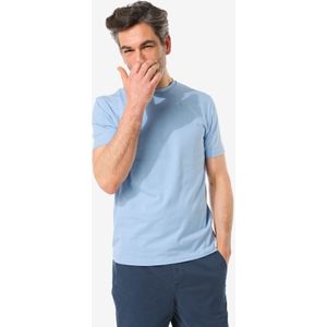 HEMA Heren T-shirt Met Stretch Blauw (blauw)