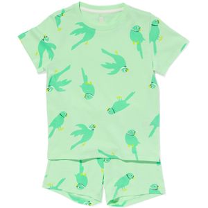 HEMA Kindershortama Katoen Stretch Vogels Groen (groen)