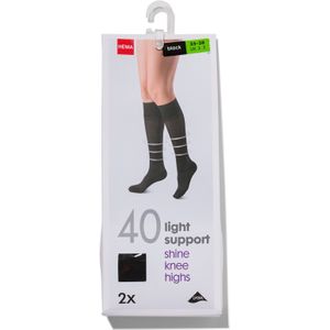 HEMA 2-pak Licht Ondersteunende Kniekousen Zwart (zwart)