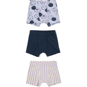HEMA Kinderboxers Gezichtjes - 3 Stuks Lila (lila)