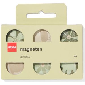 HEMA Magneten Glas Bloemen �3cm - 6 Stuks