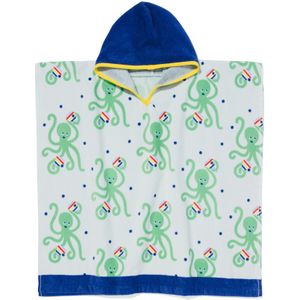 HEMA Kinder Strandponcho 60x60 Octopus (blauw)