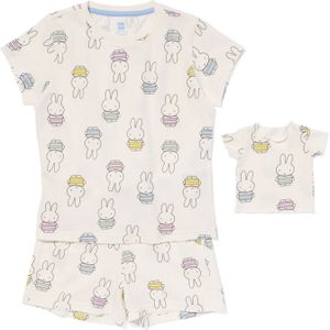 HEMA Nijntje Kindershortama Katoen Stretch Met Poppennachtshirt Gebroken Wit (gebroken wit)