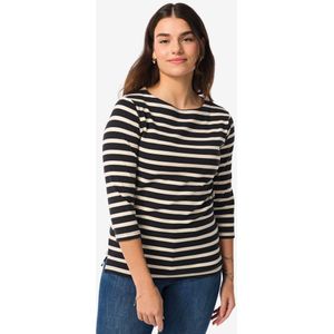 Slim Fit Blauw Shirt Dames Hema HEMA Driekwart Mouwen T-Shirts