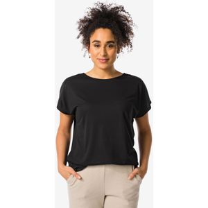 HEMA Dames T-shirt Amelie Met Bamboe Zwart (zwart)