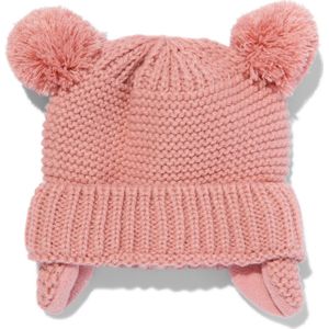 HEMA Baby Muts Met Pompons Roze (roze)