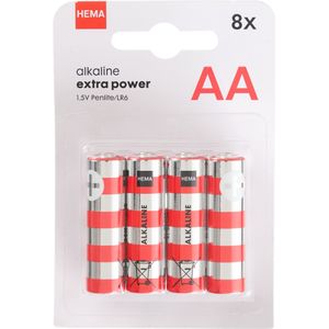 HEMA AA Alkaline Extra Power Batterijen - 8 Stuks