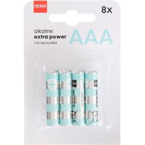 HEMA AAA Alkaline Extra Power Batterijen - 8 Stuks