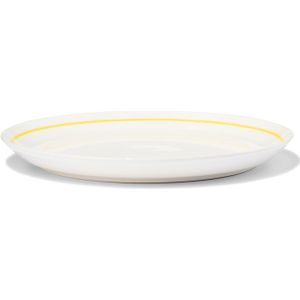 HEMA Ontbijtbord Ø21cm Tafelgenoten New Bone Wit Met Geel (White)