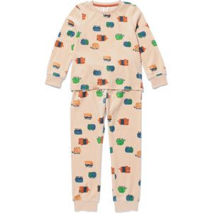 HEMA Kinderpyjama Velours Dieren Beige (beige)