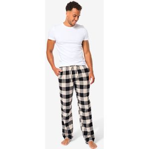 HEMA Heren Pyjamabroek Flanel Ruiten Zwart (zwart)