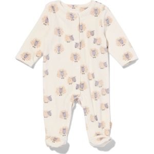HEMA Newborn Jumpsuit Velours Gebroken Wit (gebroken wit)