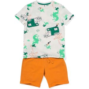 HEMA Kinder Kledingset T-shirt En Short Vakantie Bruin (bruin)