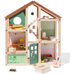 HEMA Houten Poppenhuis Met Meubels 52x24x61.5