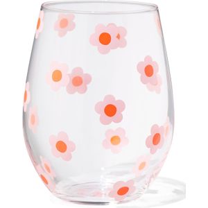 HEMA Drinkglas 550ml Bloem Roze