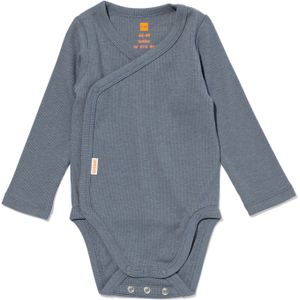 HEMA Newborn Meegroei Overslag Body Rib Met Bamboe Stretch Donkergrijs (donkergrijs)