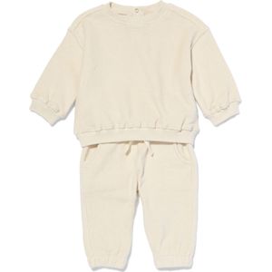 HEMA Baby Kledingset Sweater En Broek Badstof Ecru (ecru)