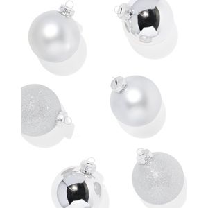 HEMA Kerstballen Glas Zilver �7 Cm - 6 Stuks (zilver)