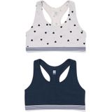 HEMA Kinder Croptops Stretch Katoen - 2 Stuks Donkerblauw (donkerblauw)