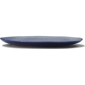 HEMA Schaal Ovaal 30cm Porto Reactief Glazuur Wit/blauw (blauw)