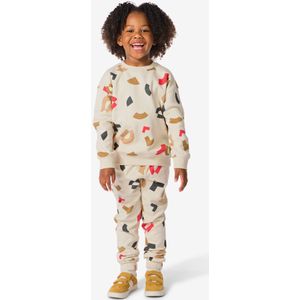 HEMA Kinder Kleding Sweatset Oversized Grafisch Gebroken Wit (gebroken wit)