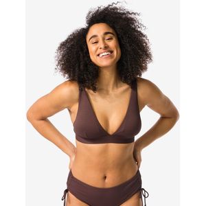 HEMA Dames Triangel Bikinitop Hoog Donkerbruin (donkerbruin)