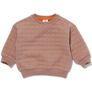 HEMA Baby Sweater Doorgestikt Bruin (bruin)