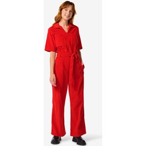 HEMA Damesjumpsuit Lena Corduroy Rood (rood)