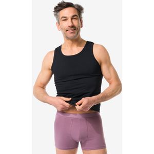 HEMA Herenboxers Kort Katoen Stretch - 3 Stuks Paars (paars)