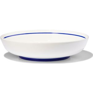 HEMA Diep Bord Ø22cm Tafelgenoten New Bone Wit Met Blauw (White)
