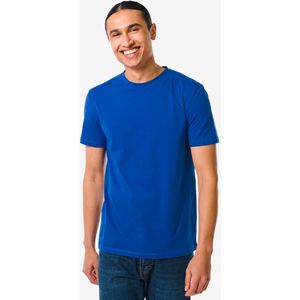 HEMA Heren T-shirt Regular Fit O-hals Blauw (blauw)