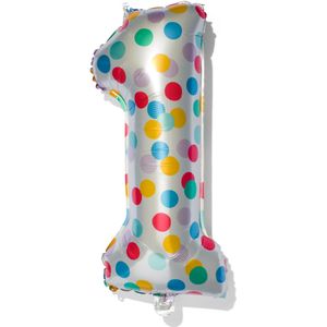 HEMA Folieballon Met Confetti XL Cijfer 1