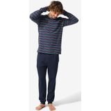 HEMA Herenpyjama Strepen Donkerblauw (donkerblauw)